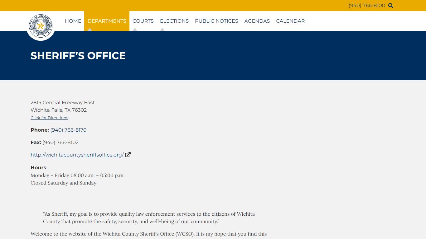 Sheriff’s Office | Wichita County